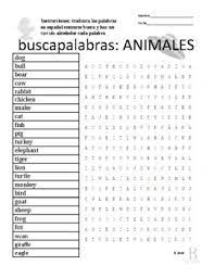 Buscapalabras en espanol hidden word pizzles in spanish. Spanish Wordsearches Animals Worksheets Teaching Resources Tpt