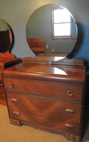 Antique Art Deco Waterfall Dresser With Mirror And Bakelite Pulls By Disndatvintage On Art Deco Waterfall Dresser Small Dresser With Mirror Dresser With Mirror