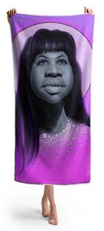 Aretha Franklin Bath Towel by Andre Koekemoer