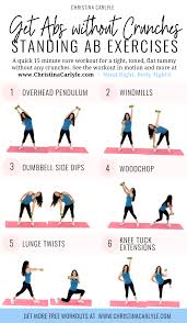 6 Standing Ab Exercises For Flat Toned Abs Core Strength Maximum Calorie Burn Standing Ab Exercises Abs Workout Exercise