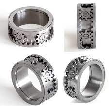 Kinekt Gear Ring Adds A Mechanical Assembly To Your Finger Bling Mechanics Wedding Ring Wedding Ring Tattoo For Men Unusual Wedding Rings