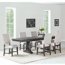 Antique victorian solid oak dining room table set of 4 solid chairs old wood. Frankfurt Furniture Revolution 7 Piece Dining Set In Dark Gray Nebraska Furniture Mart