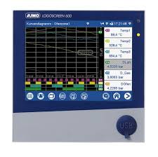 Jumo Logoscreen 600 3 Channel Paperless Chart Recorder Measures Current Humidity Resistance Temperature Voltage