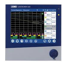 jumo logoscreen 600 3 channel paperless chart recorder measures current humidity resistance temperature voltage