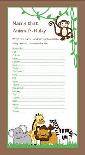 Safari Animals Baby Shower Game Quiz Animal Babies Baby Boy Baby Girl Nursery Rhym Safari Animals Baby Shower Animal Baby Shower Games Animal Baby Shower