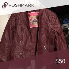 Collection B Collection B Bernardo Faux Leather Jacket Bernardo Jackets Coats Utility Jackets Leather Jacket Faux Leather Jackets Red Leather Jacket