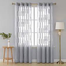 Voilage gris et rouge elegant double rideaux gris elegant rideau. Deconovo Lot De 2 Rideau Motif Geometrique Salon Design Moderne Rideau Voilage Cuisine Transparent Rideau Jacquard Chambre 140 Rideaux Voilages Rideaux Voilage