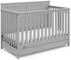 Amazon Com Graco Hadley 4 In 1 Convertible Crib With Drawer Pebble Gray Easily Converts To Toddler Bed Day Bed Or Full B Pebble Grey Convertible Crib Full Bed
