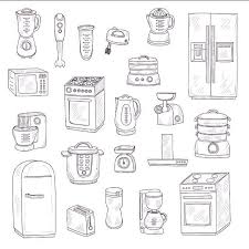 Hand Drawn Kitchen Appliances Doodling Graphics Graphicdesign Illustrationoftheday In Color Pencil Illustration How To Draw Hands Interior Design Drawings