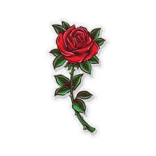 Red Rose Flower Sticker Floral Art Tattoo Laptop Vinyl Cute Etsy Floral Art Rose Flower Red Rose Flower