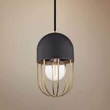 Black And Brass Mini Pendant Light Mitzi Haley 5 1 2 Wide Aged Brass And Black Mini Pendant 45n21 Lamps Plus Lamps Plus Mini Pendant Black Pendant Light