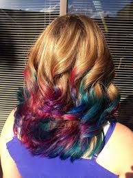17 ways to dye your hair rainbow colors without bleaching it first. Ayden S Colored Tips Blonde Hair With Blue Highlights Hair Inspiration Color Brown Hair Colors