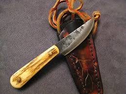 Bird And Trout Knife Blank Ml Stag Neck Knife Custom Hand Made Knives I Own Ed Neck Knife Knife Sheath Knife Making