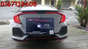 Honda Civic Fc 2018 Led Tail Lamp Light Bar With Spoiler Lamp Smoke Youtube