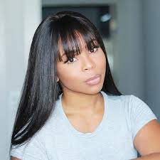 Brazilian body wave wigs with bangs 150% density human hair wigs for black women glueless half machine made remy wigs. Buy High Quality Human Hair Wigs With Bangs For Women Abyhair Com Abyhair