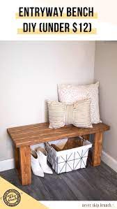 Diy Entryway Bench Tutorial For Under 12 Never Skip Brunch By Cara Newhart Diy Entryway Bench Entryway Bench Decor Diy Mudroom Bench