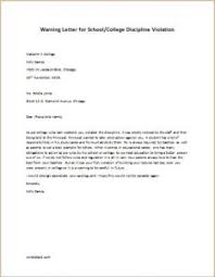 We finished writing our essays before noon. Warning Letter For School Discipline Violation Writeletter2 Com
