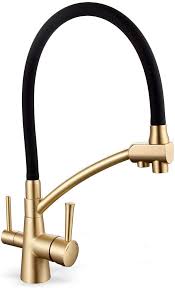 Deck & bridge sink mixers. Buy Gappo Kitchen Taps Pull Out 360 Degree Rotation Dual Handle 3 In 1 Water Filter Purifier Tap Not Include Filter System Polished Gold Online In Indonesia B07db44vxb