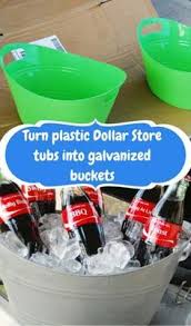 Diy Galvanized Tubs From The Dollar Store Dollar Stores Dollar Store Diy Galvanized Buckets