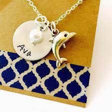 Dolphin Necklace Dolphin Charm Dolphin Name Necklace Charm Necklace Ocean Animals Dolphin Gift Personalized N Dolphin Gifts Etsy Jewelry Dolphin Necklace