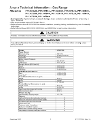 Try cutting power to the oven at the circuit breaker or fuse. Amana Gas Range Technical Information Manualzz