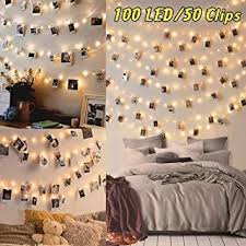 Wearxi Lichterketten Fur Zimmer Deko 10m 100 Led Foto Lichterkette Mit Klammern Fur Fotos Lich Schlafzimmer Lichterkette Dekoration Wohnung Schlafzimmerlicht