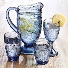 Verona Dining Smokey Blue Awesome Bedrooms Glassware Blue Table Settings