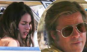 Rick dalton to the … rescue? Brad Pitt Keeps It Cool In Shades As He Films Once Upon A Time In Hollywood With Margarette Qualley Daily Mail Online