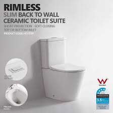Yt101 Round Rimless Short Projection Slim Back To Wall Toilet Suite S Trap P Trap In 2020 Toilet Suites Short Projection Toilet Toilet
