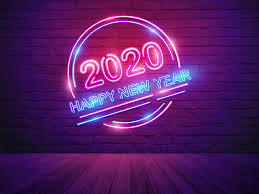 2020 Happy New Year With Neon Light Alphabet On Brick Wall Room Background Vector Premi In 2020 New Year Wishes Quotes Happy New Year Wallpaper Happy New Year Images