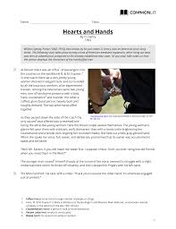 All given answers are correct. Commonlit Hearts And Hands Student