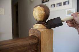Matsutake Before And After Gel Stained Stair Rail Staining Stairs Oak Bedroom Furniture Oak Stairs