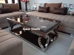 Yaheetech round oval glass top coffee table center table sofa side. Rectangular Mirror Finish S S Center Table For Home Id 13223579733