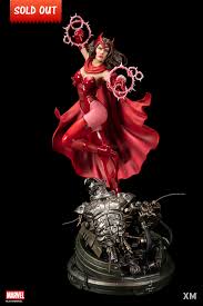 From middle english scarlet, scarlat, borrowed from old french escarlate (a type of cloth), from medieval latin scarlatum (scarlet cloth). Xm Studios Scarlet Witch 1 4 Premium Collectibles Statue I Gheroes