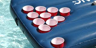 On a table (the standard size of a beer pong table is 2 feet wide x 8 feet long) set up ten cups on either end in the form of a pyramid. 11 Best Beer Pong Tables For 2018 Portable Inflatable Beer Pong Sets