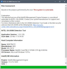 My system is reported as may be vulnerable by the intel csme version detection tool. Find Out If Your Intel System Is Vulnerable To Intel Manageability Engine Vulnerabilities Ghacks Tech News