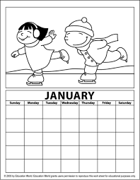Education World January Coloring Calendar All Months Available Editable Coloring Calendar January Calendar Work On Writing