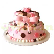 Job satisfaction at its best! Order Elegant Pink Fondant Theme Cake Online Dizovi Bakery