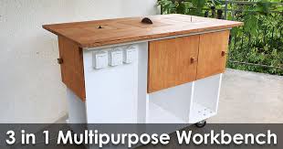 If you need table saw jigs for miter cuts, you can find detailed plans for sale, or for free at different locations on the internet. Homemade 3 In 1 Multipurpose Workbench Table Saw Router Table And Inverted Jigsaw Free Plans Creativity Hero
