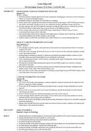 campaign marketing manager resume