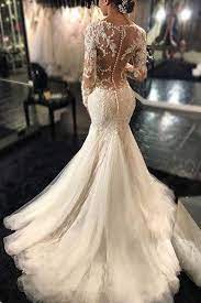 Long Sleeve Lace Mermaid Wedding Dresses See Through Long Custom Wedding Gowns 17101 Long Sleeve Wedding Dress Lace Mermaid Long Sleeve Mermaid Wedding Dress Affordable Bridal Dresses