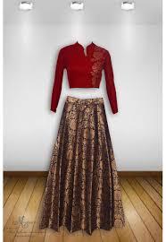 Black Boat Neck Crop Top Lehenga Alluring Cherry And Blue Ensemble With Swarovski Work On Choli And Brocade Skirt Party Wear Lehenga Lengha Blouse Designs Stylish Blouse Design
