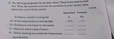 6 The Following Paragraph Has Not Been Edited There Is One Error In Each Line Write