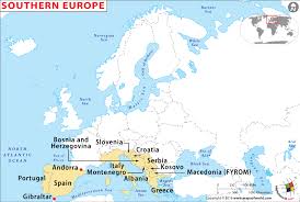 Map Showing The Location Of Countries In Southern Europe Find The Place Easily Map Location Europe Southern Europe Europe Map Europe
