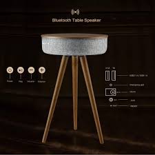 I Star Portable Smart Table With Bluetooth Speaker And Wireless Charging 88w Round End Side Coffee Smart Table Smart Furniture Coffee Table