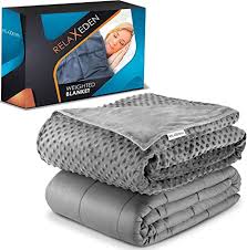 Weighted blankets are now on the spotlight. Amazon Com Relaxeden Adult Weighted Blanket W Removable Washable Duvet Cover 15 Lbs 60 X 80 Size Heavy Glass Micro Beads Supreme Sleeping Comfort For Adults Hot Cold Sleeping 100 Soft Cotton Build Kitchen