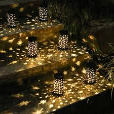 Hanging solar lantern lights, outdoor decorative led solar powered garden lantern (click to check current price on amazon). Glaustoncn 6 Pack Solar Pathway Lights Outdoor Hanging Solar Lanterns Waterproof Outside Decorative Star Moon Garden Landscape Lights Solar Powered For Patio Lawn Yard Path Driveway Walkway Christmas Wayfair