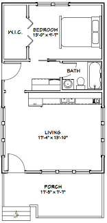 18x30 House 1 Bedroom 1 Bath 540 Sq Ft Pdf Floor Plan Instant Download Model 1 Small House Floor Plans One Bedroom House Tiny House Floor Plans