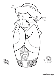 coloriage de poupee japonaise kokeshi numero 18 a imprimer courtepointes japonaises bus