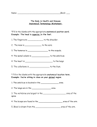 Learn vocabulary, terms and more with flashcards, games and other study tools. The Body In Health And Disease Anatomical Terminology Worksheet